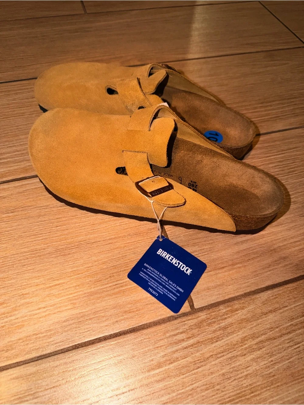 Birkenstock Suede Boston Clog in Mustard Yellow